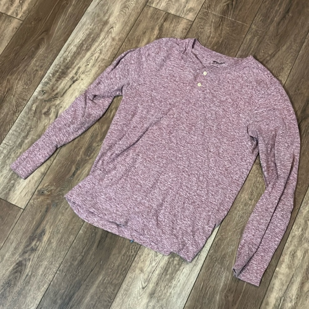Purple Long Sleeve Henley Shirt